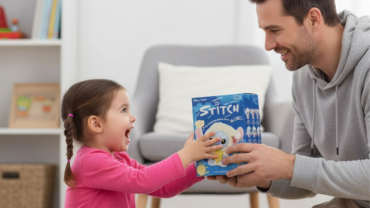 Oče kupil hčerki za rojstni dan darilo stitch blind box