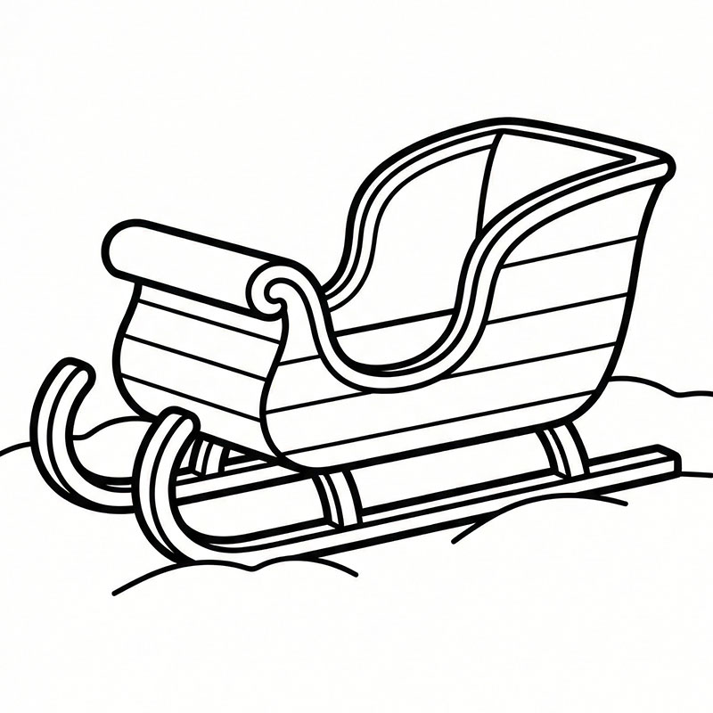 Božična pobarvanka zimski prizon sanke na snegu