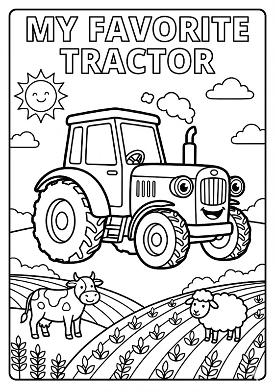 Moj najljubši traktor pobarvanka Moj najljubši traktor pobarvanka