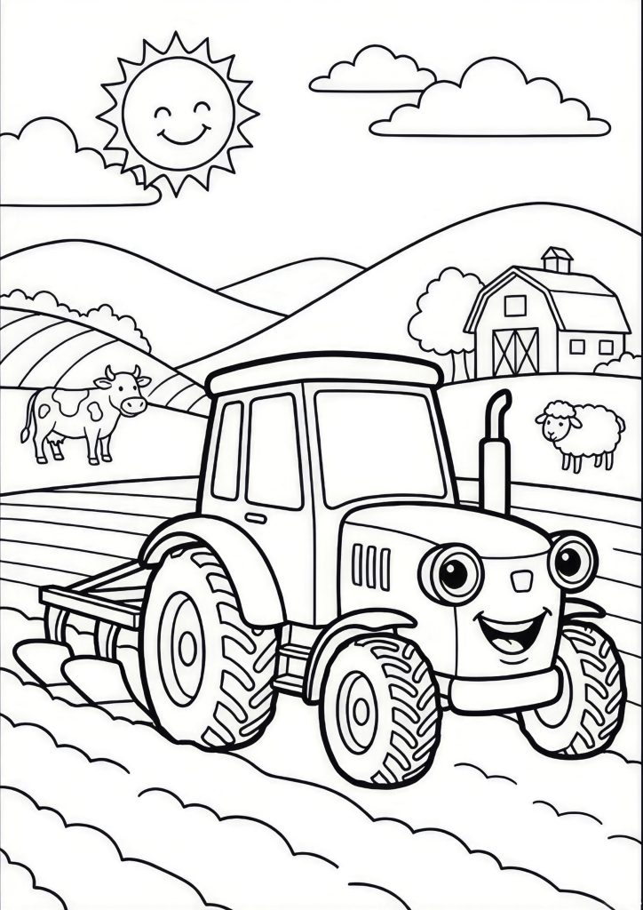 Primer pobarvanke traktorji ki jo lahko natisnete Primer pobarvanke traktorji ki jo lahko natisnete