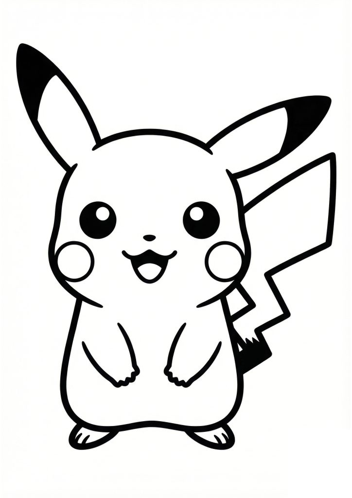 Pikachu Pobarvanka klasična poza