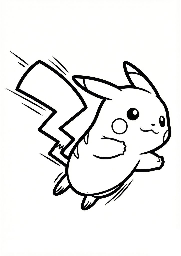 Pikachu v skoku pobarvanka