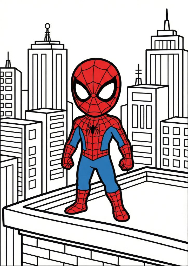 Pobarvaj Mesto v Pobarvanki Spiderman