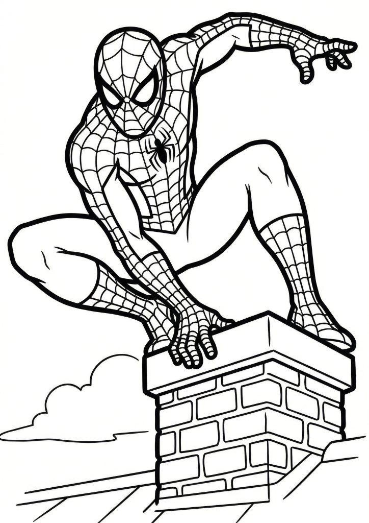 Pobarvanka Spiderman na Dimniku