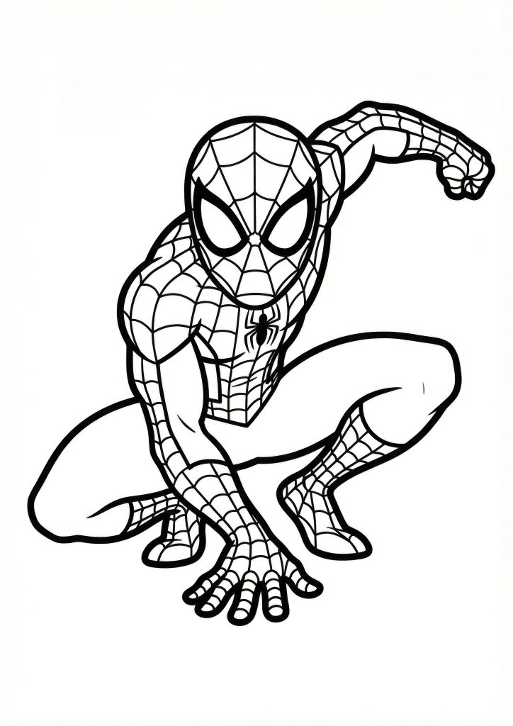 Pobarvanka Spiderman pripravljen na akcijo