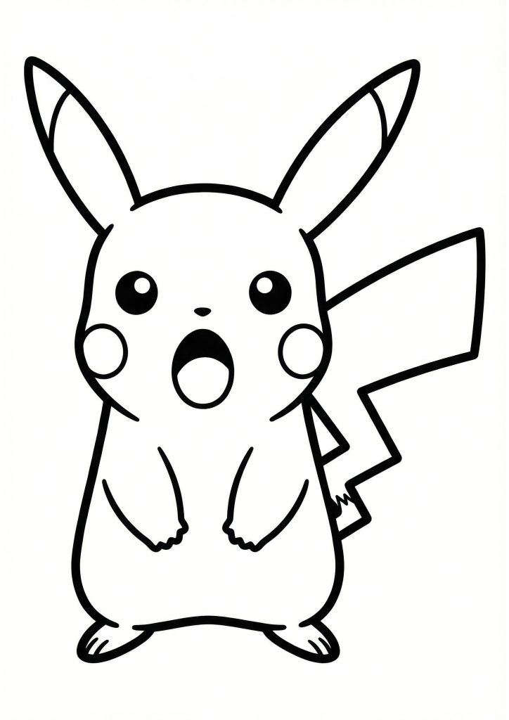 Pobarvanka pikachu ki je šokiran nad dejanjem