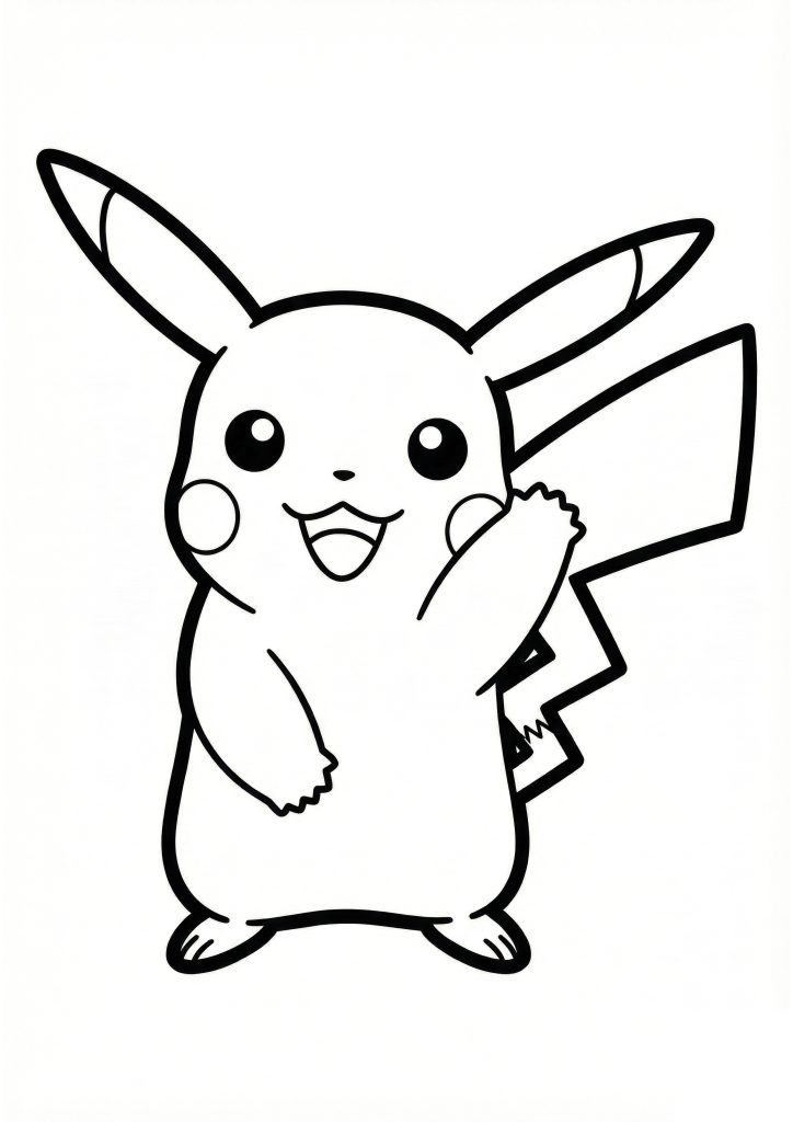 Pobarvanke Pikachu Pozdravlja