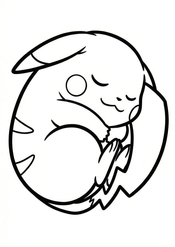 Pobarvanke pikachuja ko spi