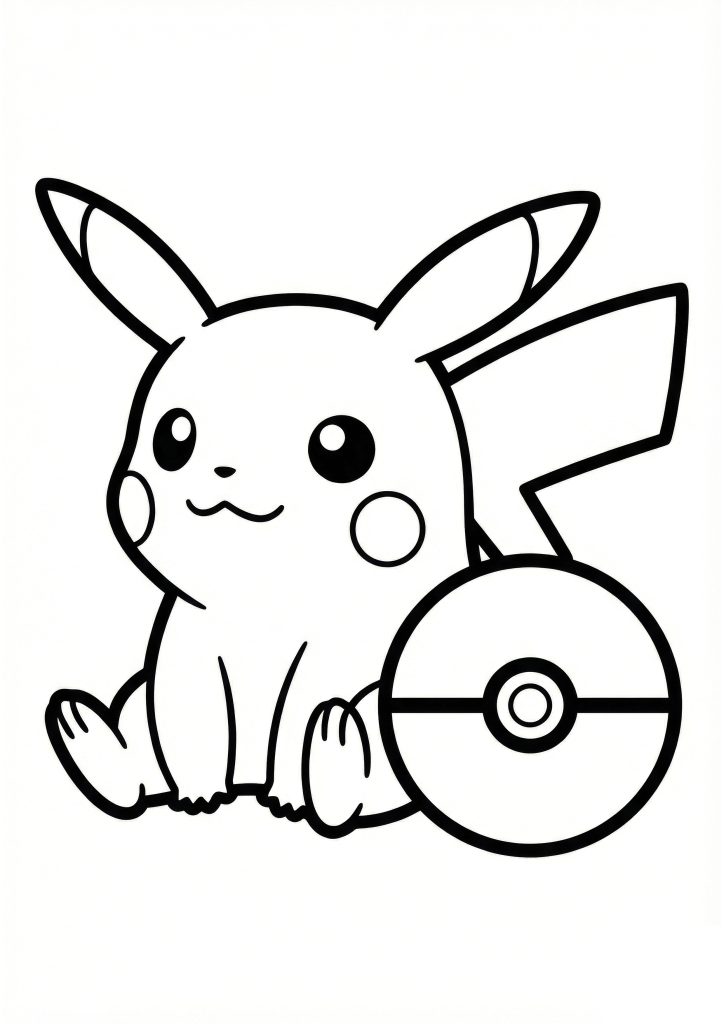Pokeball in Pikachu Pobarvanka
