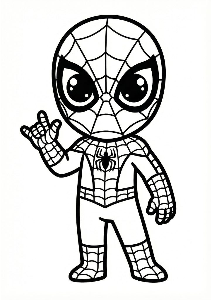 Spiderman Chibi Pobarvanka A4