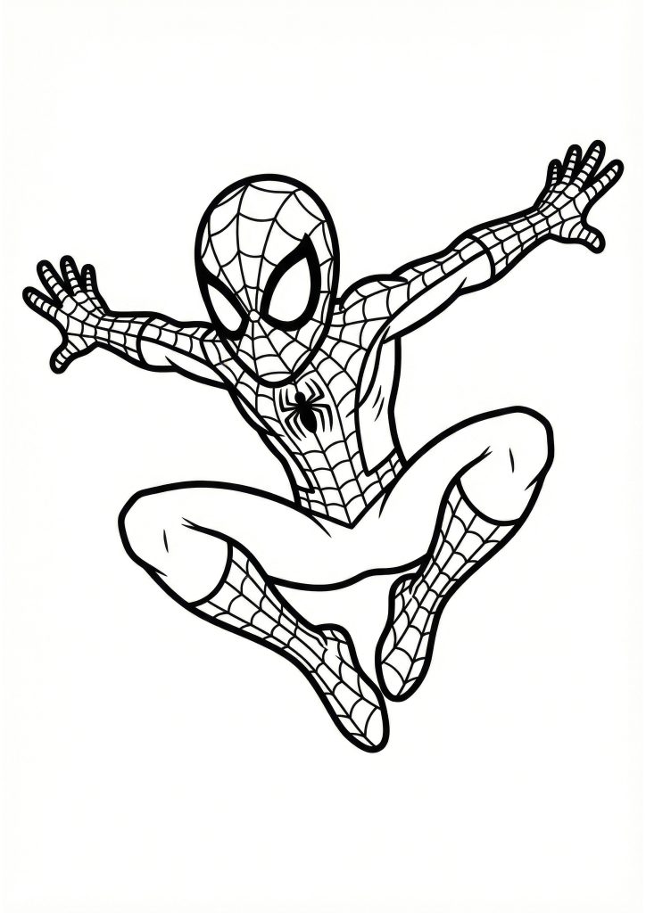 Spiderman Pobarvanka v Skoku v zrak