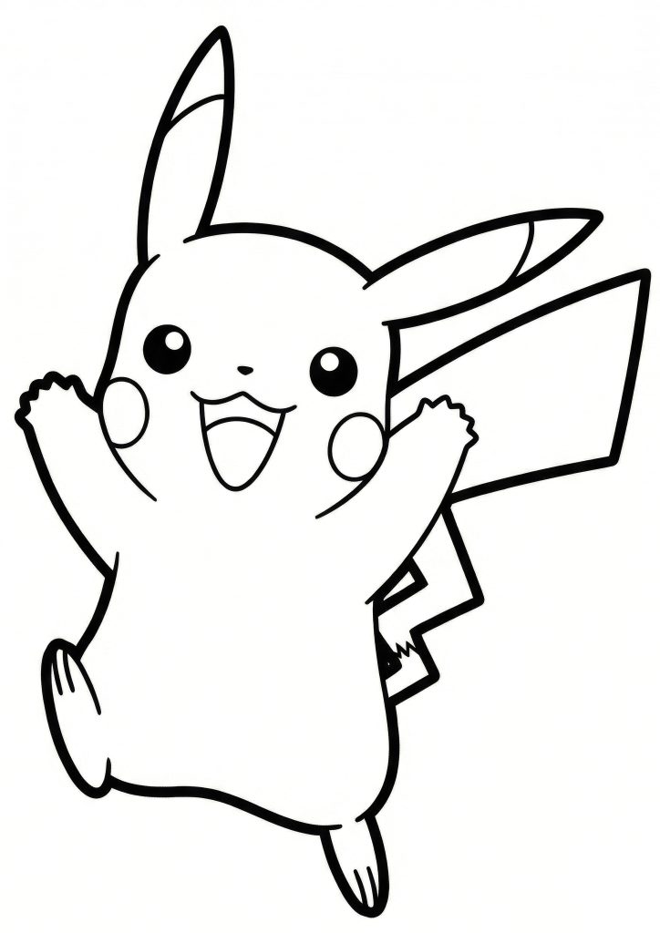 Srečni pikachu pobarvanka